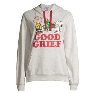 Peanuts Charlie Brown Sweatshirt Christmas Good Grief Juniors Medium